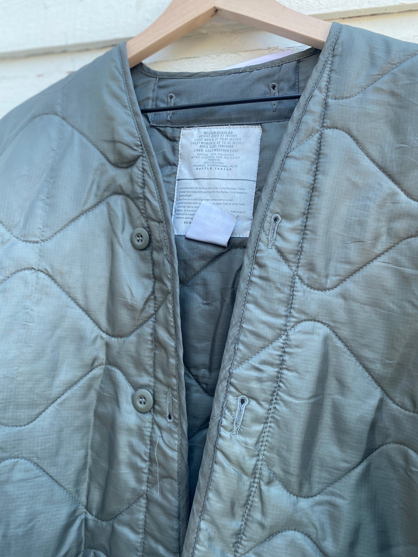 Vintage military style liner jacket medium/large