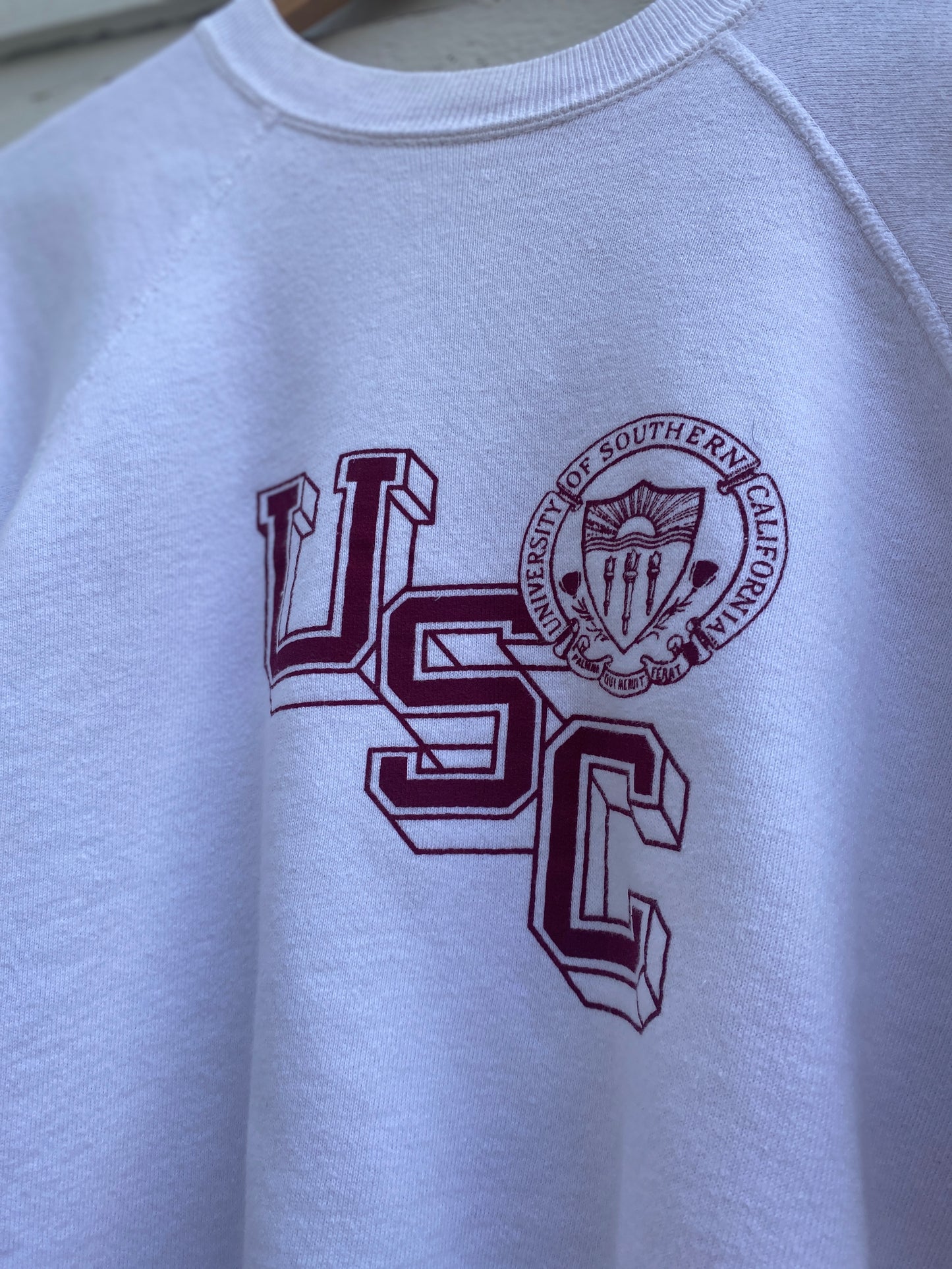 Vintage 1970s University Of Southern California Short Sleeve Sweatshirt Medium