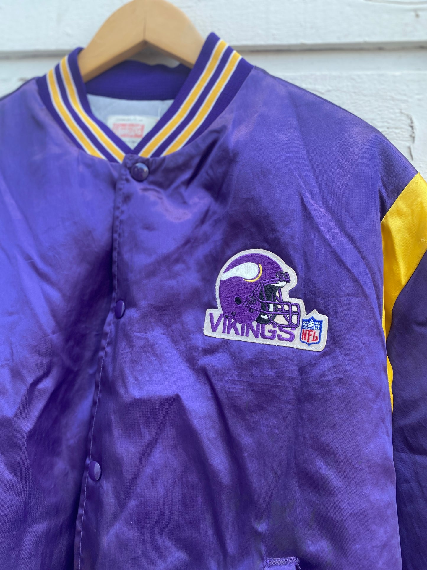 Vintage Minnesota Vikings swingster satin bomber jacket medium